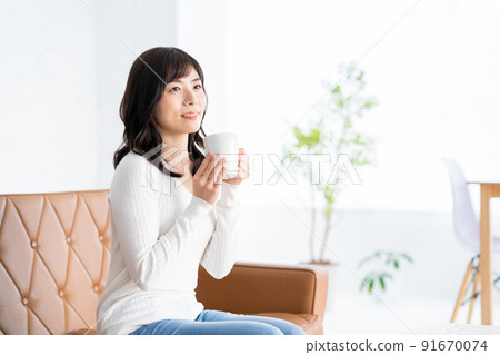 女性生活生活方式咖啡早晨 91670074