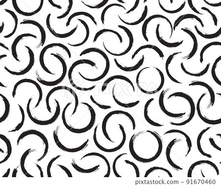 Seamless pattern with linear arches. Black semi circles on a white background 91670460
