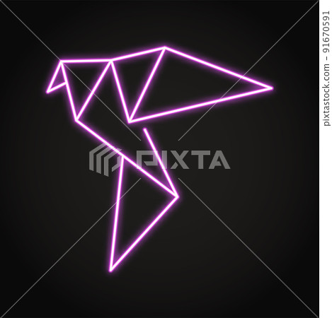 Origami neon icon in line style 91670591