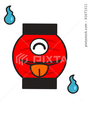 Smiling lantern ghost illustration 91671311