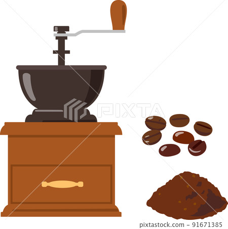 Coffee mill and coffee beans 91671385