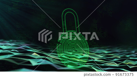 Security padlock icon against black background - Stock Illustration ...