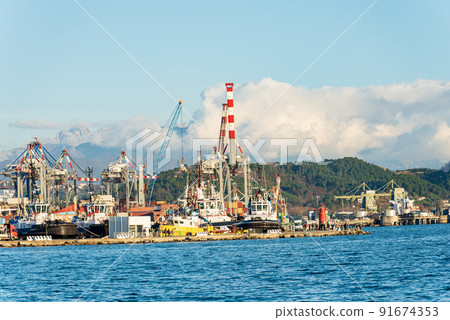 International Port of La Spezia in Liguria Italy Europe - Gulf of La Spezia 91674353