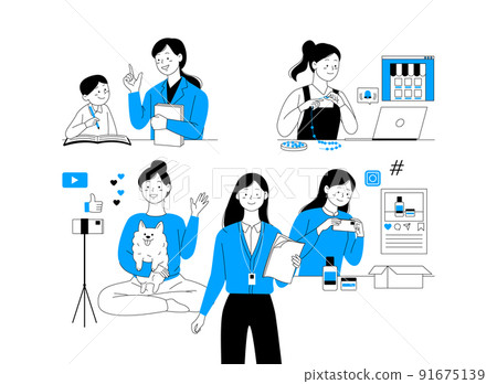 person with various side hustle jobs and hobbies which creates extra income person with various side hustle jobs and hobbies which creates extra income 91675139