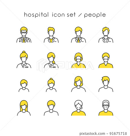 Hospital people icon set 91675718