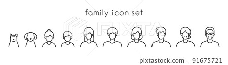 Family simple icon set 91675721
