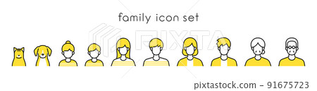 Family simple icon set 91675723