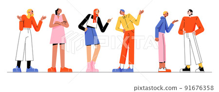 People argue, quarrel in couple, friends conflict People argue, quarrel in couple, friends conflict 91676358