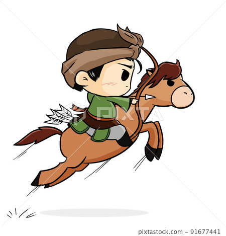 騎馬射箭 91677441