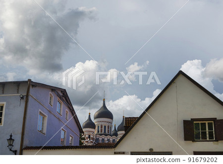 Alexander Nevsky Cathedral domes in Tallinn, Estonia 91679202