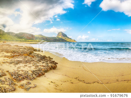 Picturesque seascape of Isolidda Beach near San Vito cape. Picturesque seascape of Isolidda Beach near San Vito cape. 91679676