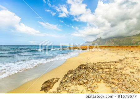 Picturesque seascape of Isolidda Beach near San Vito cape. Picturesque seascape of Isolidda Beach near San Vito cape. 91679677