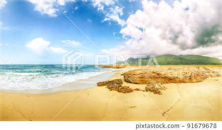 Amazing seascape of Isolidda Beach near San Vito cape. Amazing seascape of Isolidda Beach near San Vito cape. 91679678