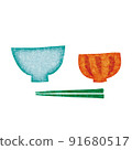 Tea bowl and chopsticks 91680517