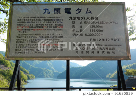 Kuzuryu Dam Information Board Kuzuryu Dam and Nagano Power Station (Ono City, Fukui Prefecture) 91680839