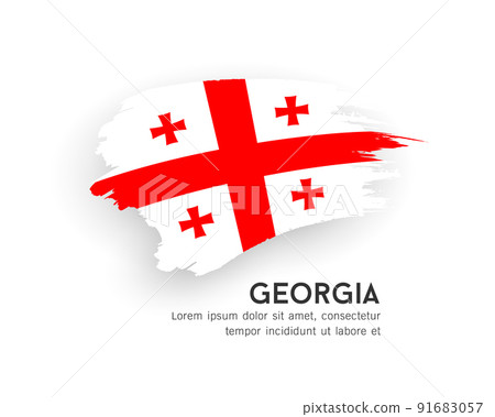 Flag of Georgia, brush stroke design isolated on white background 91683057