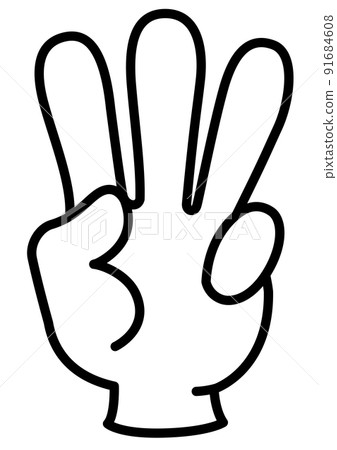 Hand illustration, finger illustration, three fingers Hand illustration, finger illustration, three fingers 91684608