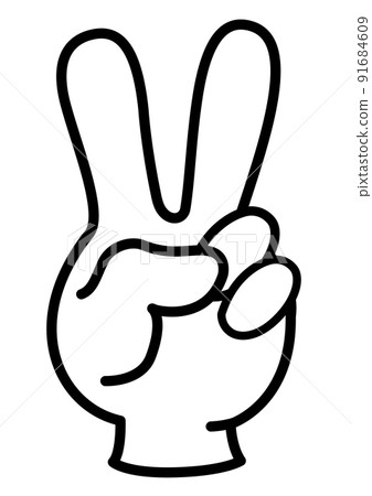 Hand illustration, finger illustration, two fingers Hand illustration, finger illustration, two fingers 91684609