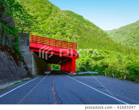 Yunokami No. 1 National Highway No. 158 Covered road near Yunokami Power Station (Ono City, Fukui Prefecture) 91685047