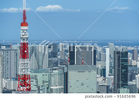 Tokyo Tower and skyscrapers [Minato-ku, Tokyo] 91685696