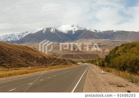 A 367 highway, passing in the Naryn region, 91686283
