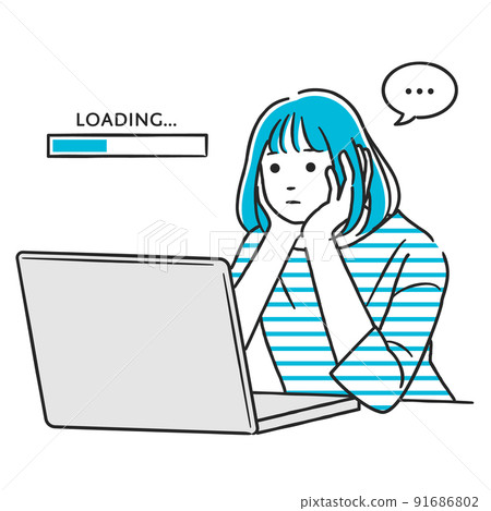 一個厭倦了等待漫長裝載的女人 91686802