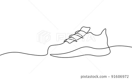 One line sneaker model. Digital symbol cryptocurrency game sten. Walking to earn money mobile app. Bitcoin money NFT blockchain vector illustration One line sneaker model. Digital symbol cryptocurrency game sten. Walking to earn money mobile app. Bitcoin money NFT blockchain vector illustration 91686972