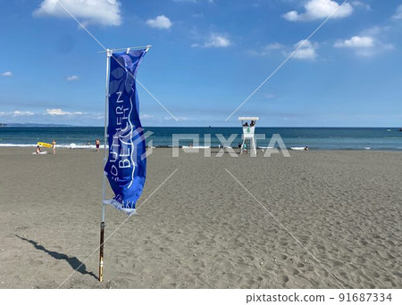 夏季湘南海灘/南部海灘海灘旗幟 91687334