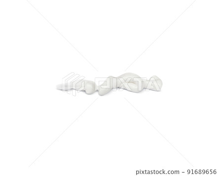 White cosmetic cream or acrylic paint is painted white on a white background 91689656