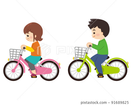 Young couple cycling Young couple cycling 91689825