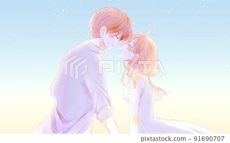 Happy men and women summer sunrise 91690707