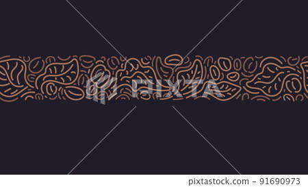 Coffee print Tropical bush, abstract beans, leaves Coffee print Tropical bush, abstract beans, leaves 91690973