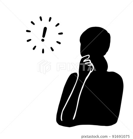 A silhouette illustration of a woman who got some hints Black 91691075