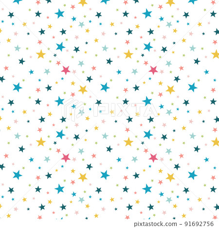 Cute seamless pattern with stars. vector illustration 91692756