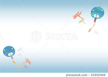 風鈴和紅蜻蜓背景材料2 91692949