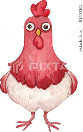 Chicken farm and food icon watercolor png 91693302