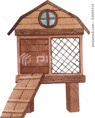 Chicken farm and food icon watercolor png 91693314