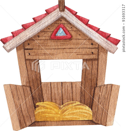 Chicken farm and food icon watercolor png 91693317