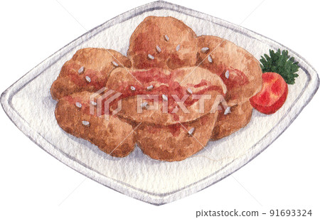 Chicken farm and food icon watercolor png 91693324