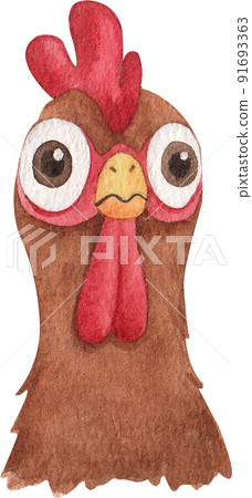 Chicken farm and food icon watercolor png Chicken farm and food icon watercolor png 91693363