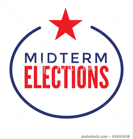 2022 Midterm Elections Design w Red White and Blue Vote Icon 2022 Midterm Elections Design w Red White and Blue Vote Icon 91693636