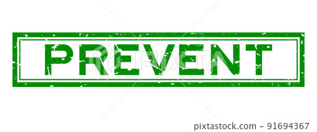 Grunge green prevent word sqaure rubber seal stamp on white background Grunge green prevent word sqaure rubber seal stamp on white background 91694367