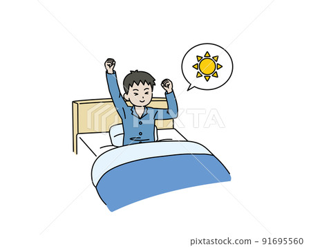 Wake up, boy, child, good sleep illustration 91695560