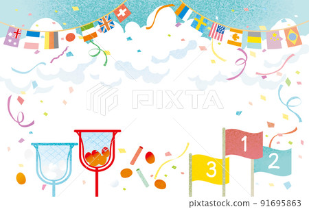 Athletic meet ball foot race background illustration 91695863