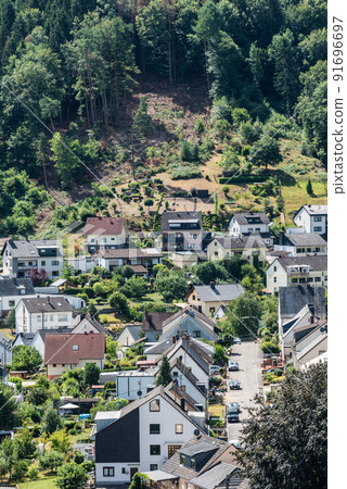 Kordel, Rhineland-Palatinate - Germany - Panoramic view over the village Kordel, Rhineland-Palatinate - Germany - Panoramic view over the village 91696697