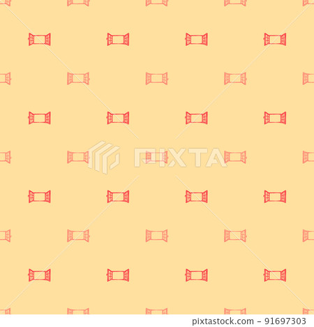 Windows engraved seamless pattern. Retro frame glass window hand drawn style. Windows engraved seamless pattern. Retro frame glass window hand drawn style. 91697303