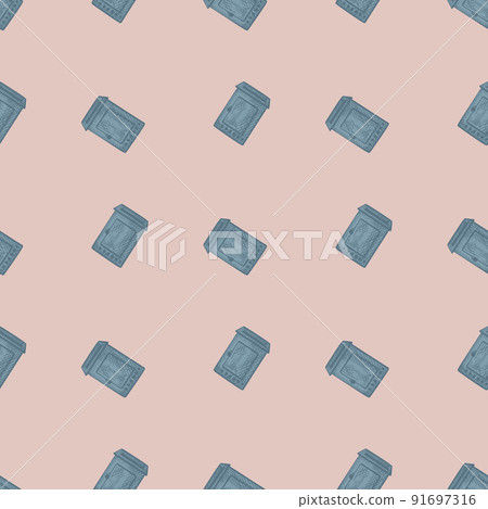 Mailbox engraved seamless pattern. Vintage letterbox in hand drawn style. Mailbox engraved seamless pattern. Vintage letterbox in hand drawn style. 91697316