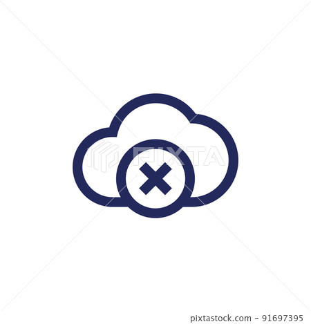 disconnect from server icon with a cloud, vector disconnect from server icon with a cloud, vector 91697395