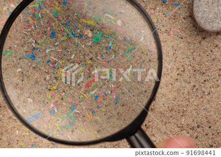 Environmental hazard, micro plastic under lube. Invisible contamination. Environmental hazard, micro plastic under lube. Invisible contamination. 91698441