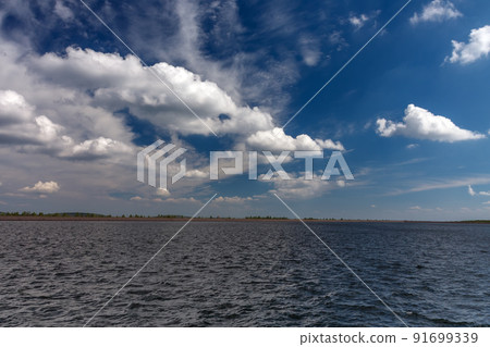 Upper water reservoir of the pumped storage hydro power plant Dlouhe Strane in Jeseniky Mountains, Czech Republic. Upper water reservoir of the pumped storage hydro power plant Dlouhe Strane in Jeseniky Mountains, Czech Republic. 91699339
